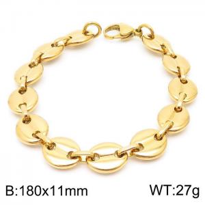 Stainless Steel Gold-plating Bracelet - KB168471-Z