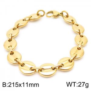 Stainless Steel Gold-plating Bracelet - KB168473-Z