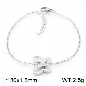 Stainless Steel 180mmx1.5mm Shell Butterfly Bracelet - KB168476-KFC