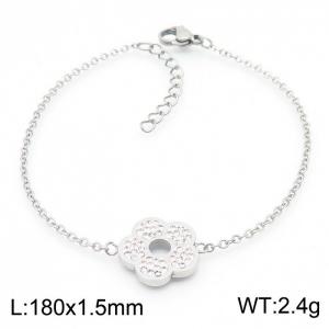 180mmx1.5mm Crystal flower Bracelets  stainless steel jewelry - KB168478-KFC