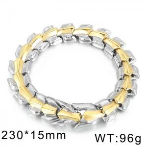 Gold punk trend domineering dragon dragon bone men's cast bracelet - KB168641-K