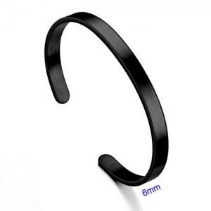 Stainless Steel Black-plating Bangle - KB168812-WGDC