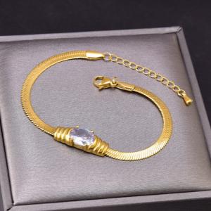 Stainless Steel Stone Bracelet - KB168815-WGJL