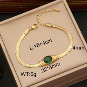 Stainless Steel Stone Bracelet - KB168817-WGJL