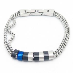 Stainless steel square pearl chain special links clasp mixed colors charm beautiful silver bracelet - KB169000-AQ