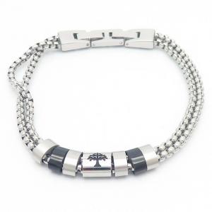 Stainless steel square pearl chain special links clasp mixed colors charm beautiful silver bracelet - KB169004-AQ