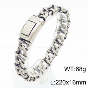 stainless steel irregular chain bracelet men's fashion vintage jewelry - KB169013-KJX