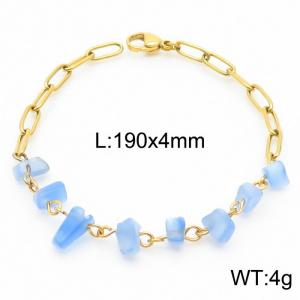 Versatile Titanium Steel Sapphire 4mm Gold Bracelet - KB169070-Z