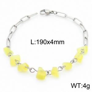 Versatile Titanium Steel Gold Gem 4mm Steel Color Bracelet - KB169077-Z