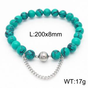 Cross border fashion 200x8mm bracelet paired with steel colored titanium steel bracelet - KB169079-Z
