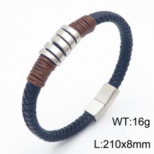 210mm Vintage Men Leather Bracelet - KB169223-KLHQ