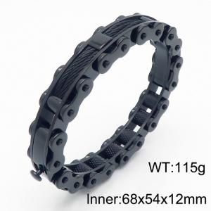 Fashionable Stainless Steel Bicycle Chain Bracelet for Men Color Black - KB169319-KFC