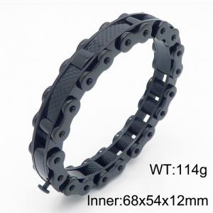 Fashionable Stainless Steel Bicycle Chain Bracelet for Men Color Black - KB169322-KFC
