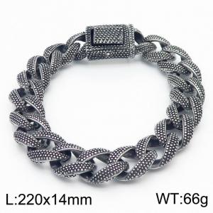 14mm Vintage Animal Markings Stainless Steel Bracelet Silver Color - KB169332-KJX