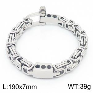 Creative U-shaped buckle emperor chain men's  Stainless Steel bracelet - KB169395-KPD