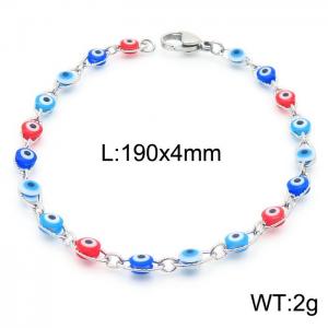 Stainless Steel Fashion Personalized Colorful Devil's Eye Women's Charm Bracelet - KB169520-Z