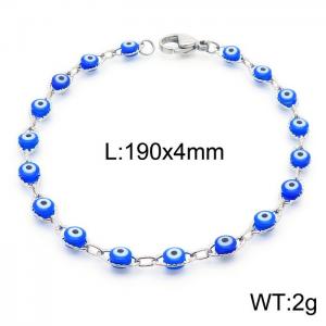 Stainless steel fashionable and personalized dark blue devil's eye women's charm bracelet - KB169525-Z