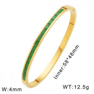 Simple 4mm stainless steel inlaid zircon women's bracelet - KB169570-WGFF