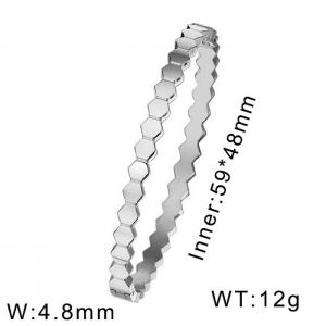 Simple hexagonal stainless steel women's bracelet - KB169575-WGFF