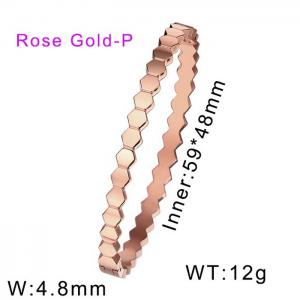 Simple hexagonal stainless steel women's bracelet - KB169576-WGFF