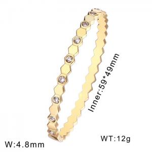 Light Luxury Style Zircon Inlaid Stainless Steel Women's Bracelet - KB169581-WGFF