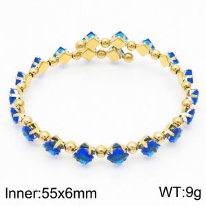 Stainless steel zircon Claw Chain bracelet Simple titanium steel  elastic wire diamond-encrusted bracelet in stock - KB169606-GG