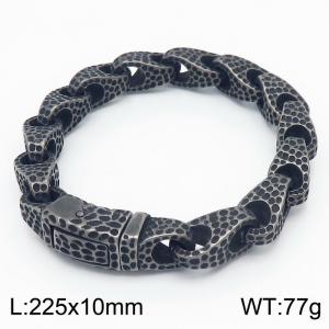 European and American stainless steel trend retro personalized hammer pattern classic men's bracelet - KB169623-KJX