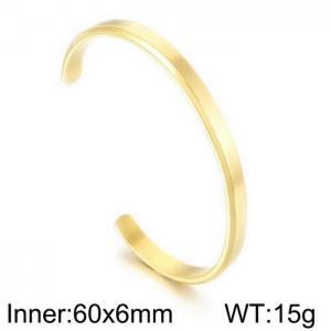 Gold Plated Solid Stainless Steel Minimalist Cuff Bracelet For Men - KB169670-NT