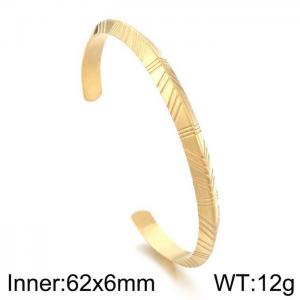Gold Plated Solid Titanium Minimalist Cuff Bracelet for Men Nordic Viking Jewelry - KB169672-NT