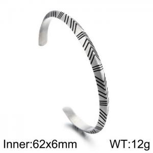 Silver Plated Solid Titanium Minimalist Cuff Bracelet for Men Nordic Viking Jewelry - KB169673-NT