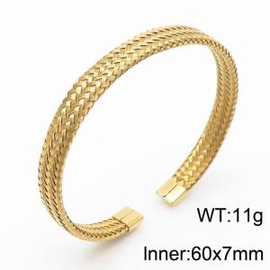 Fashion all-match stainless steel braided wire bracelet - KB169701-XY