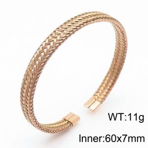 Fashion all-match stainless steel braided wire bracelet - KB169702-XY