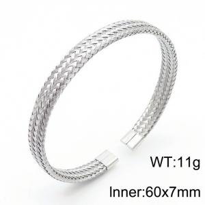 Fashion all-match stainless steel braided wire bracelet - KB169703-XY