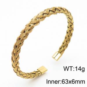 Fashion all-match stainless steel braided wire bracelet - KB169704-XY