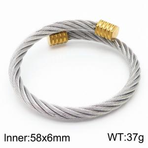 Fashion simple stainless steel wire Wiya wire open bracelet - KB169709-XY
