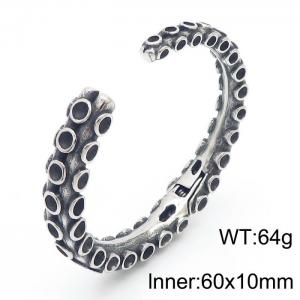 Punk Stainless Steel Octopus Suction Cup Opening Bracelet - KB169866-KJX