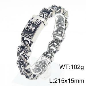 Punk Stainless Steel Skull Charms Link Jewelry Bracelet - KB169871-KJX