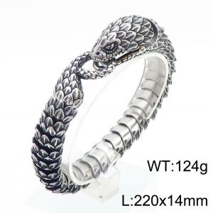 Stainless Steel Retro Snake Link Chain Bracelet Vintage Old Metal Finishing - KB169940-KJX