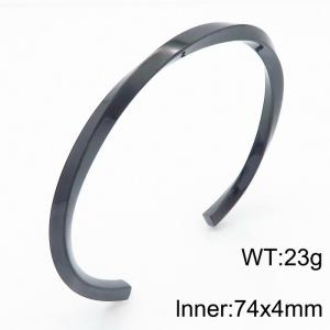 Stainless steel simple and fashionable C-shaped adjustable opening charm black bracelet - KB170016-K