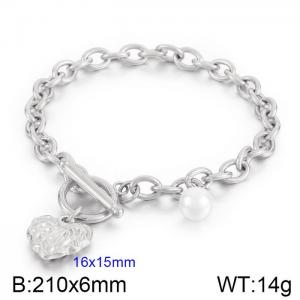 European and American fashion ins personality OT buckle heart titanium steel bracelet female - KB170021-Z