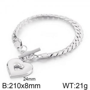 Japan and South Korea fashion stainless steel flat snake blade chain OT buckle love bracelet - KB170027-Z