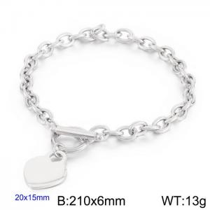 ins popular stainless steel style all-matching OT buckle heart bracelet women - KB170041-Z