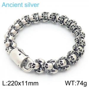 Personality Men's Bracelet Skull Head  Stainless Steel Bracelet - KB170053-KJX