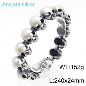 Punk Jewelry Motorcycle Skull Bracelet Men Stainless Steel Bracelet - KB170058-KJX