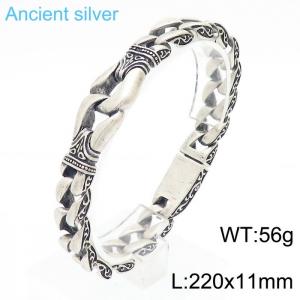 Hip Hop Rock Curb Chain Stainless Steel Bracelet Bangle - KB170061-KJX