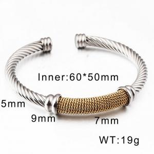 European and American fashion stainless steel line weave C-shaped adjustable color bracelet - KB170079-WGQC