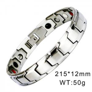European and American fashion style stainless steel detachable magnet men's temperament silver bracelet - KB170081-WGTX
