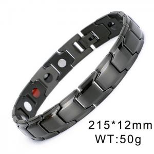 European and American fashion style stainless steel detachable magnet men's temperament black bracelet - KB170083-WGTX