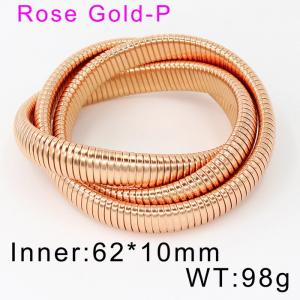 European and American stainless steel light luxury fashion snake shaped three-layer winding elastic rose gold bracelet - KB170102-WGYS