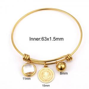 Gold stainless steel telescopic bracelet - KB170136-Z